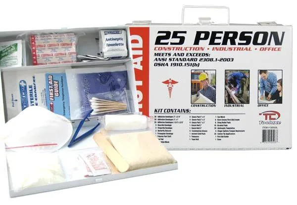 #25 185PC* Industrial / Construction First Aid Kit - Metal
