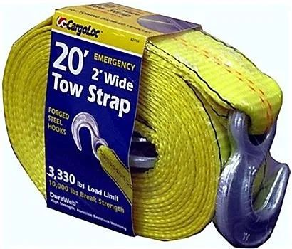 Cargoloc 2" X 20' 10K Tow Strap W/hooks
