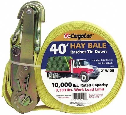 Cargoloc 2" X 40ʹ XL Hay Bale Ratchet Tie Down