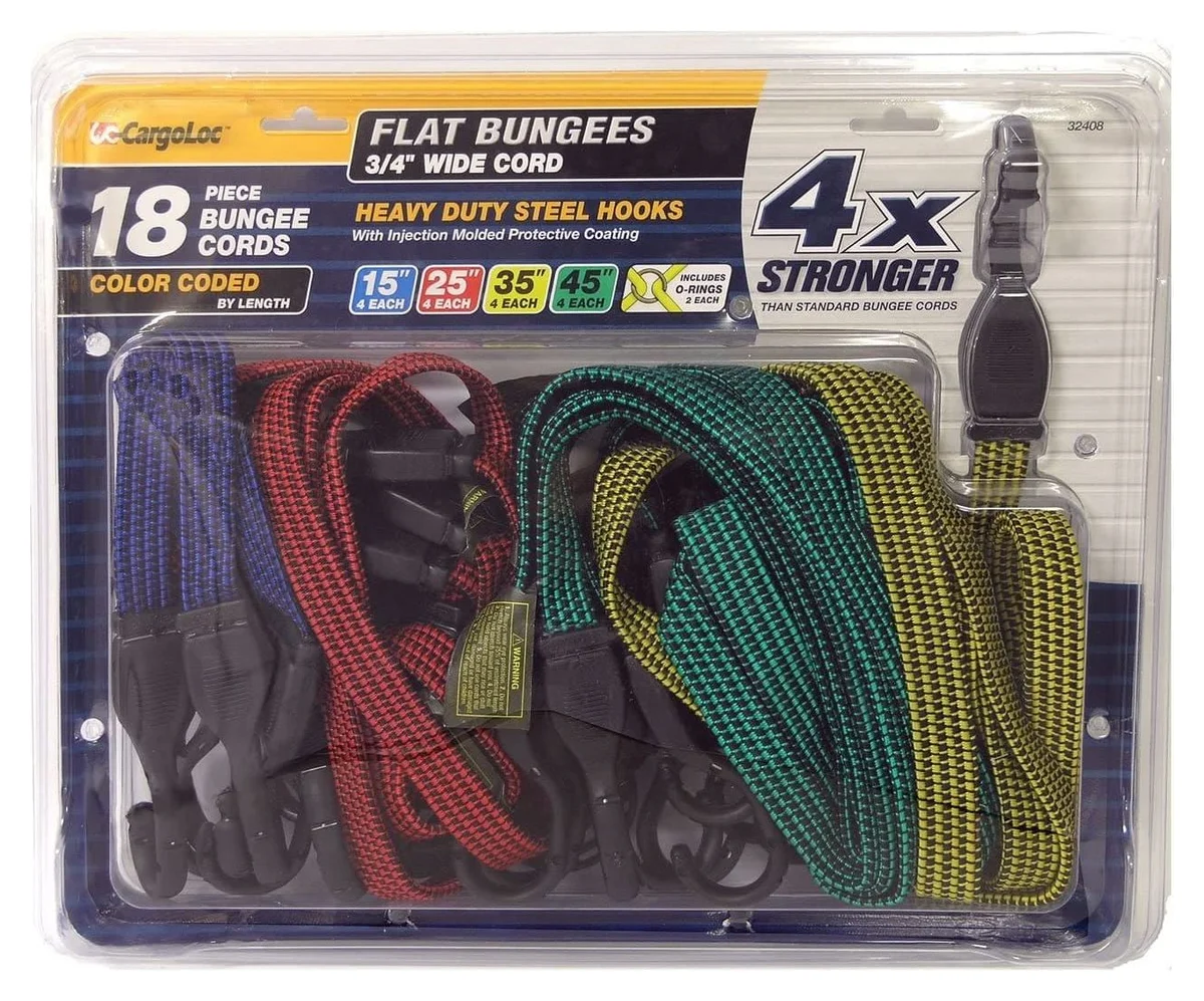 Cargoloc 18PC Assort Flat Bungee Pk
