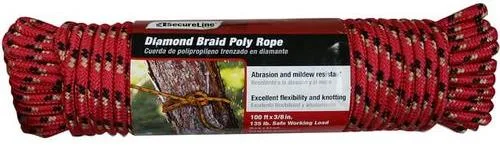 3/8" X 100' Diamond Braid Poly Rope