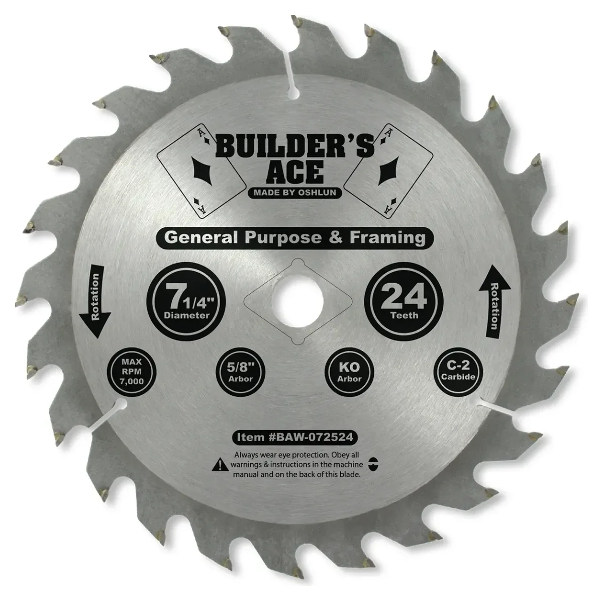Builders Ace 7.25" 24T Carbide Tip Saw Blade GP