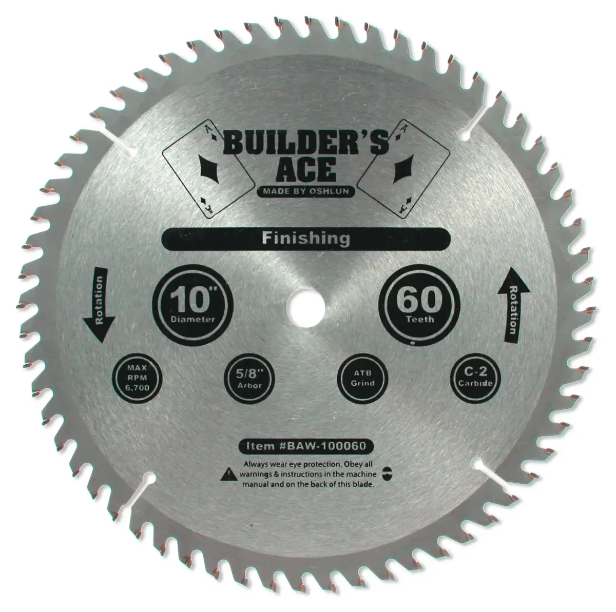Builders Ace 10" 60T Carbide Tip Saw Blade GP