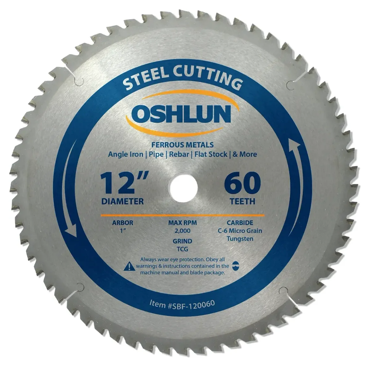 12" 60T Carbide Tip Saw Blade – Steel/metal