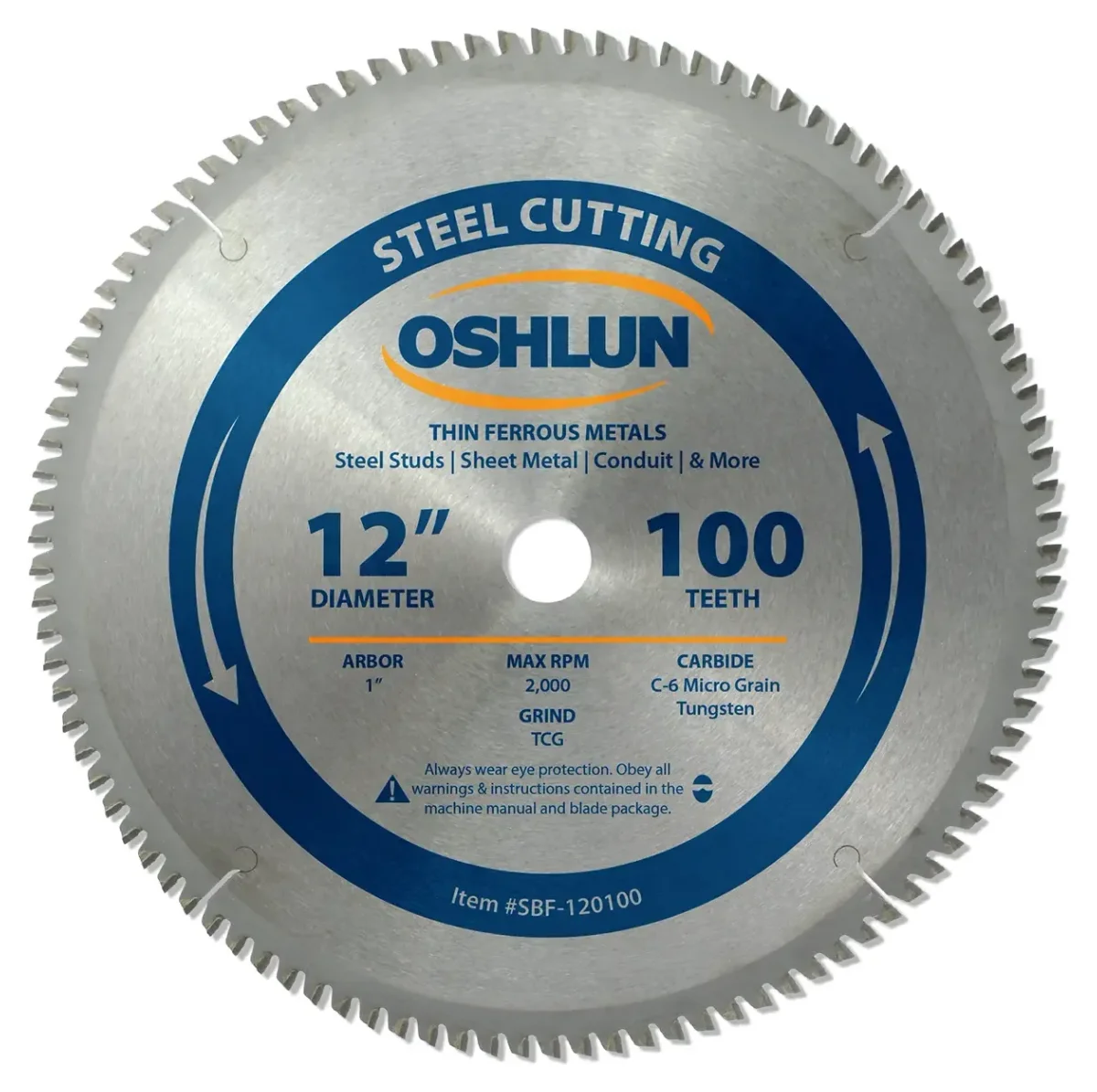 12" 100T Carbide Tip Saw Blade – Steel/metal