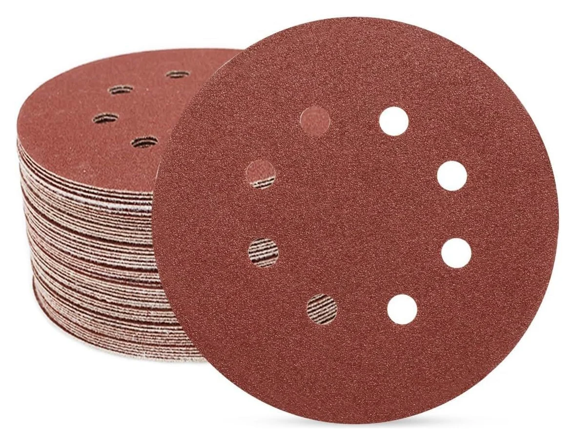 5" 8-HOLE Hook/loop Disc 320 Grit – 50PK
