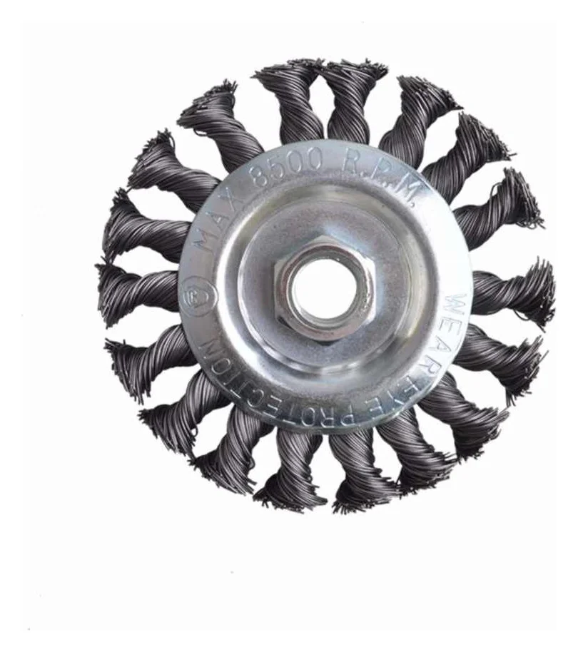4" X 5/8"-11 Twisted Wire Wheel W/hub