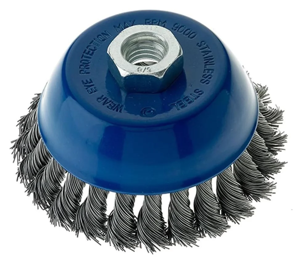 4" X 5/8-11 Twisted Wire Cup W/hub