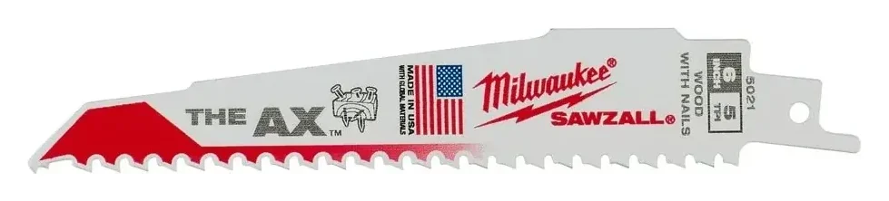 Milwaukee Ax Sawzall Blade 6" X 5TPI