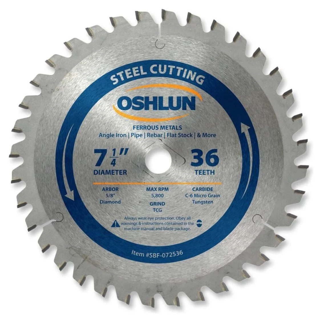 7.25ʺ 36T Carbide Tip Saw Blade – Steel/metal