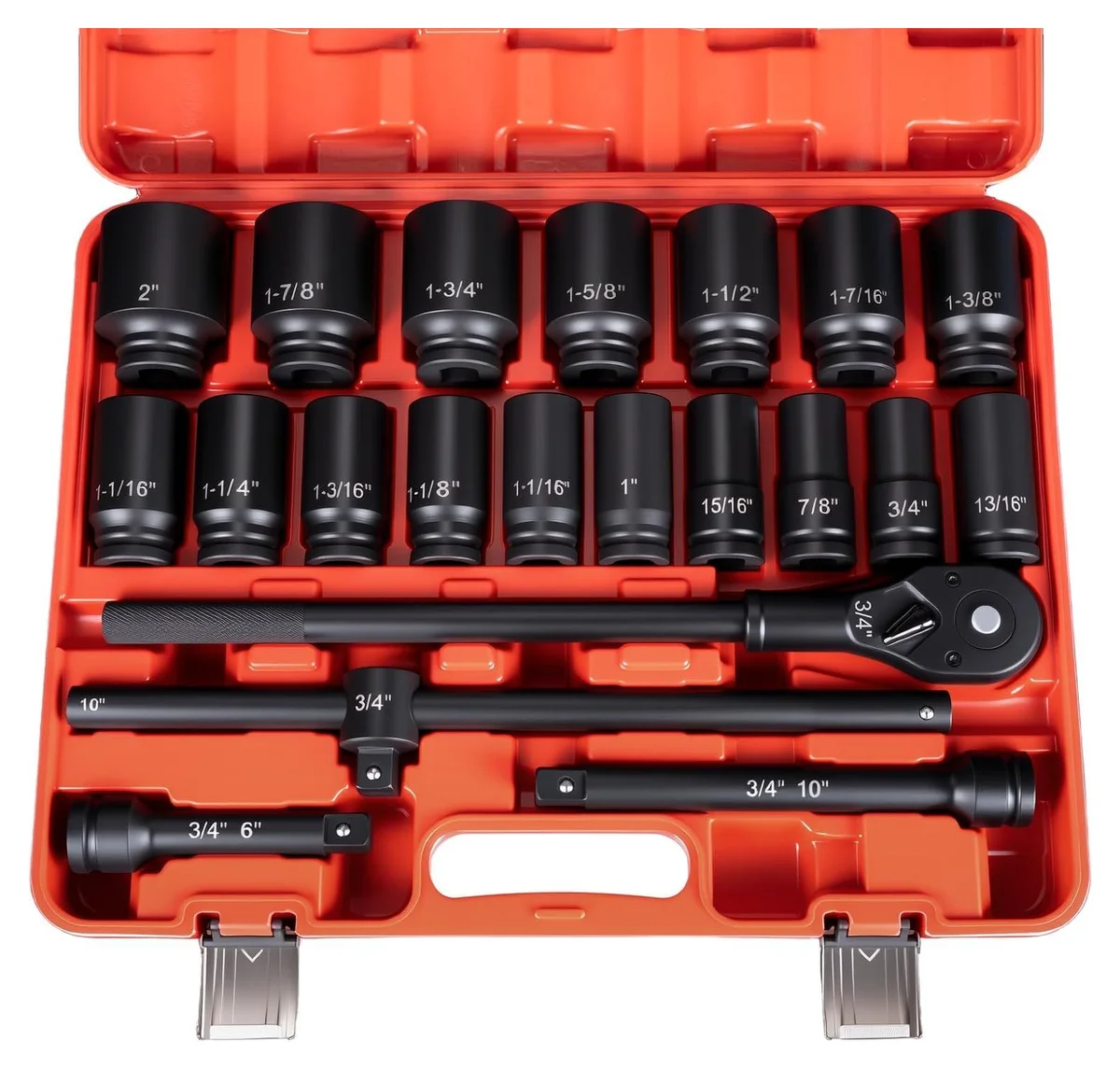27PC 3/4" DR Impact Socket Set - Sae/mm 6PT