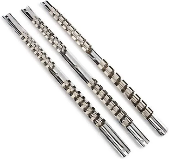 3PC Socket Clip Rail 1/4" 3/8" 1/2"