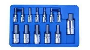 13PC 1/4" 3/8" 1/2" DR Hex Bit Socket Set Metric
