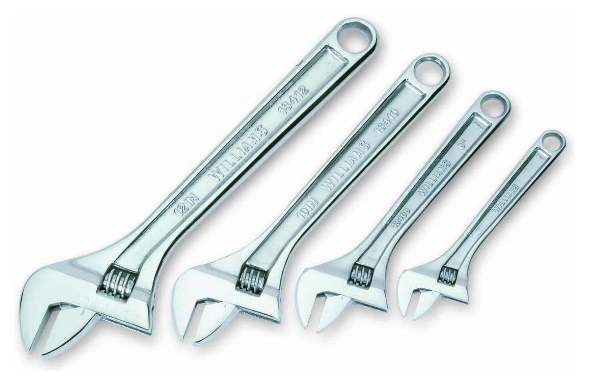 4PC HD Chrome Adjustable Wrench Set