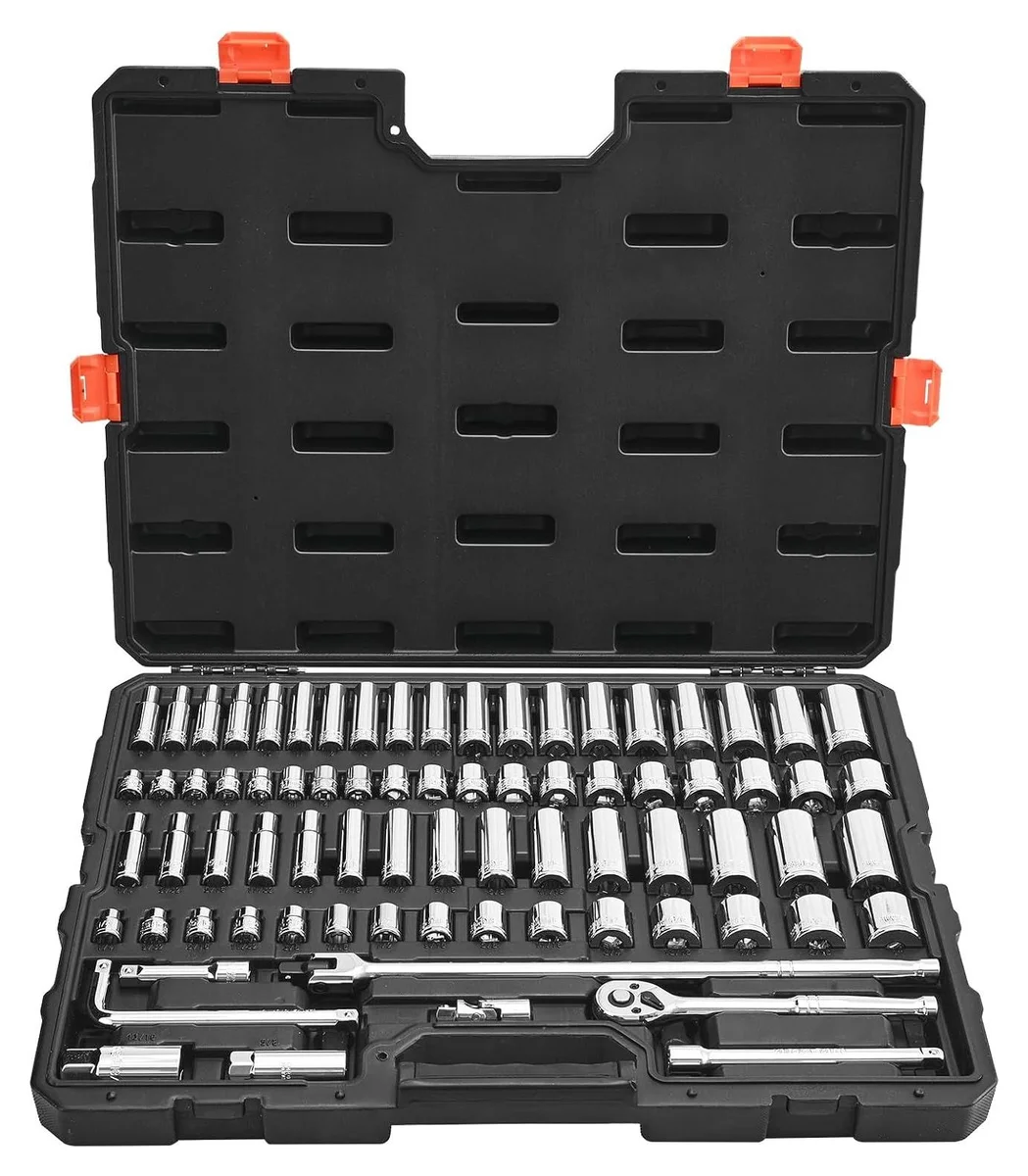 76PC 3/8" DR Socket Set Standard/deep Sae/mm