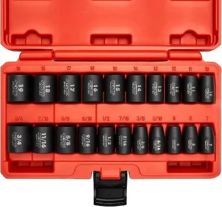 3/8" 21PC Impact Sockets STD Sae/mm