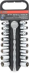 Titan 17PC 1/2" Sae/mm Socket Set