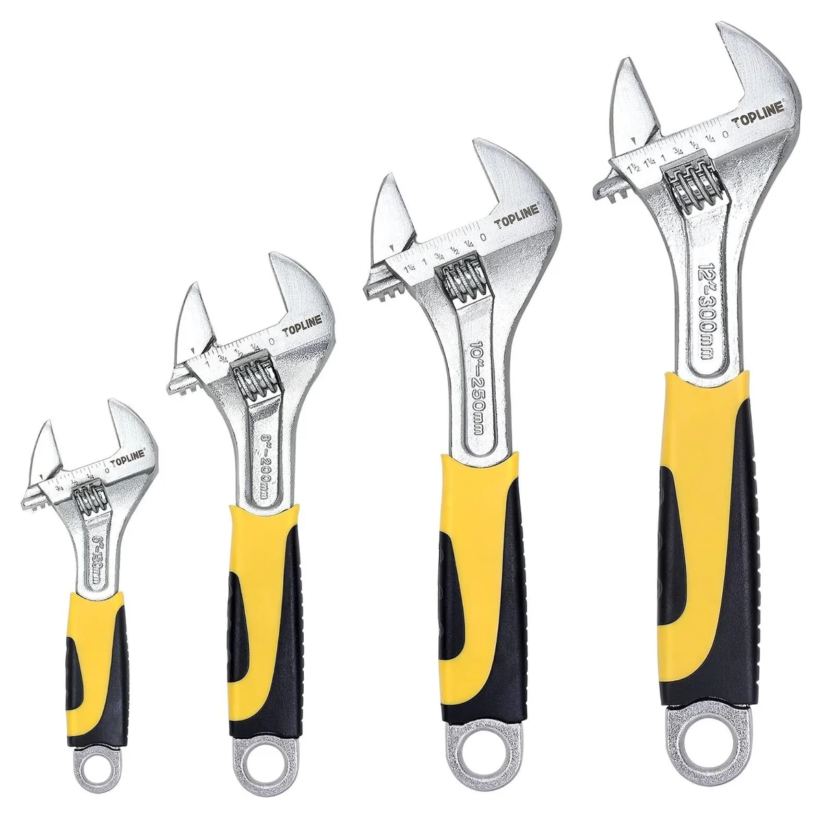 4PC Soft Grip Adjustable Wrench Set