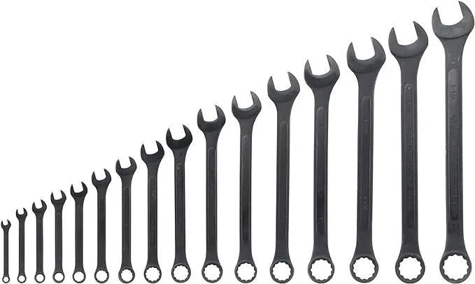 16PC Black Oxide Combination Wrench Set – SAE