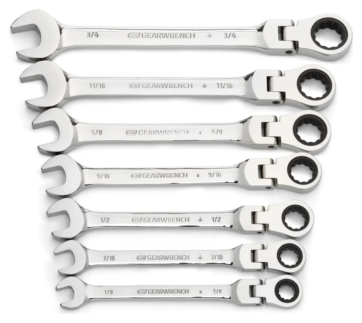 7PC Flex-Head Gear Wrench Set – SAE