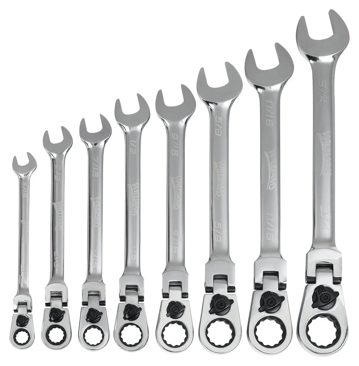 8PC Flex-Head Ratchet Combo Wrench - SAE