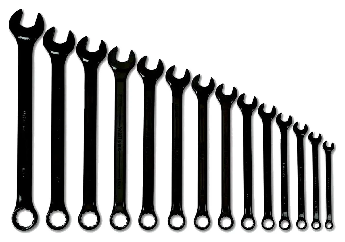 JHW 15PC Black Combo Wrench SAE
