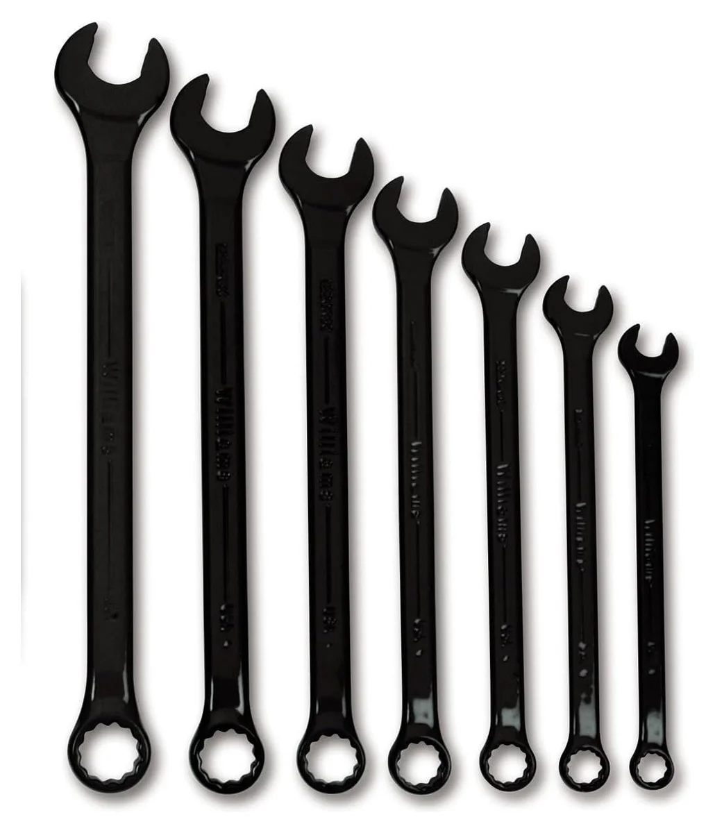 JHW 7PC Black Combo Wrench SAE