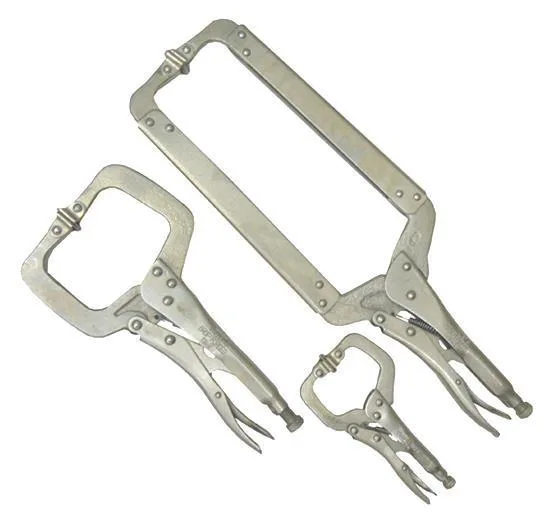 3PC Locking Grip C-Clamp Pliers Set
