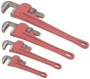 4PC Steel Pipe Wrench Set 8, 10, 14 & 18"