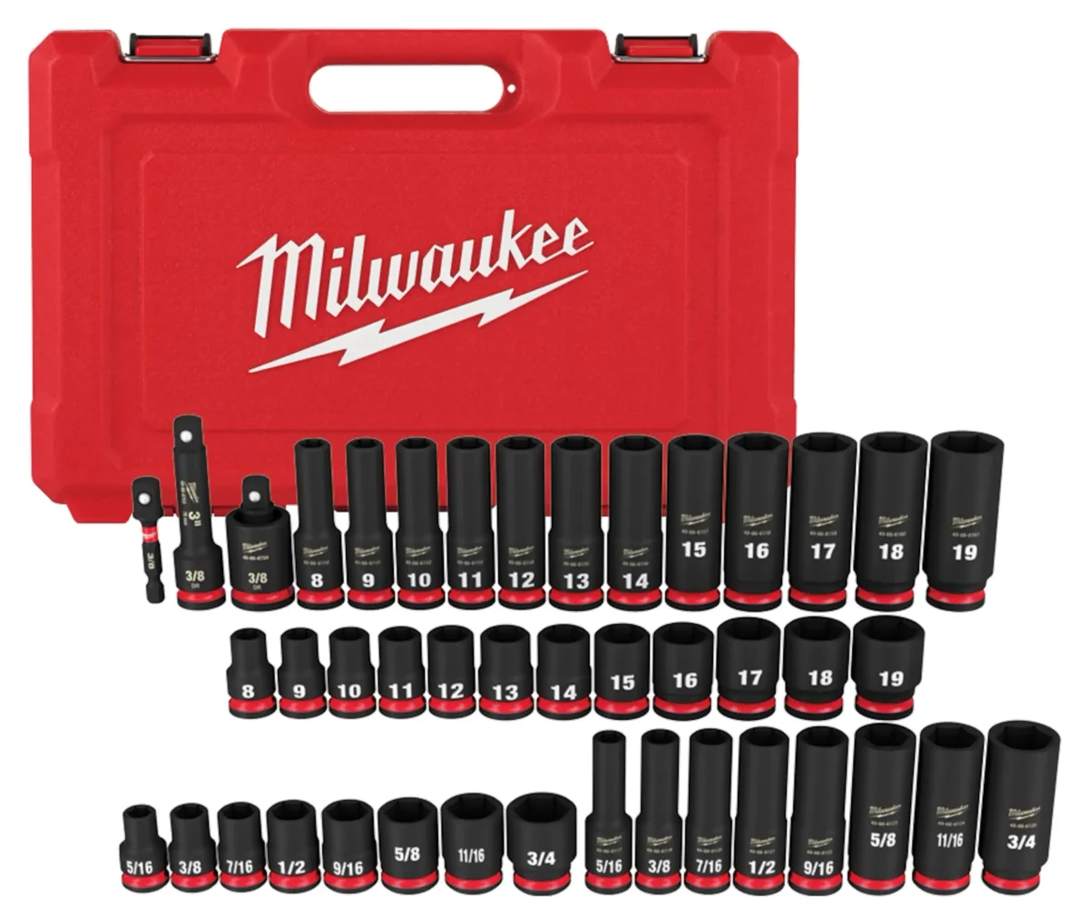 Milwaukee 3/8" 43PC Impact Socket Set Sae/mm