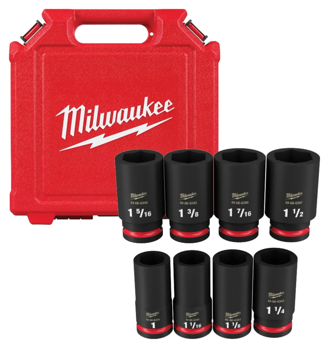 Milwaukee 3/4" 8PC Impact Socket Set Deep SAE