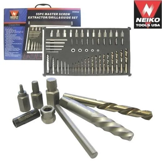 55PC Screw Extractor / Drill & Guide Set