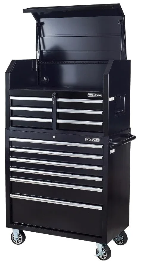 36" 12-DRAWER Rolling Toolbox Combo Black