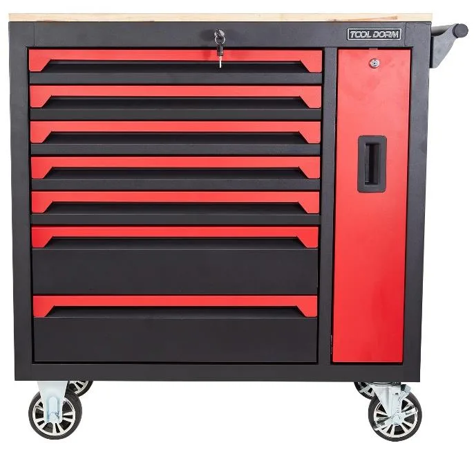 36" 8-DRAWER Rolling Tool Cabinet Black/red