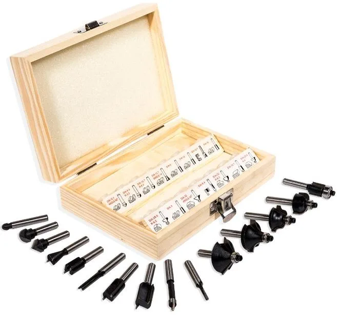 15PC Carbide Router Bit Set