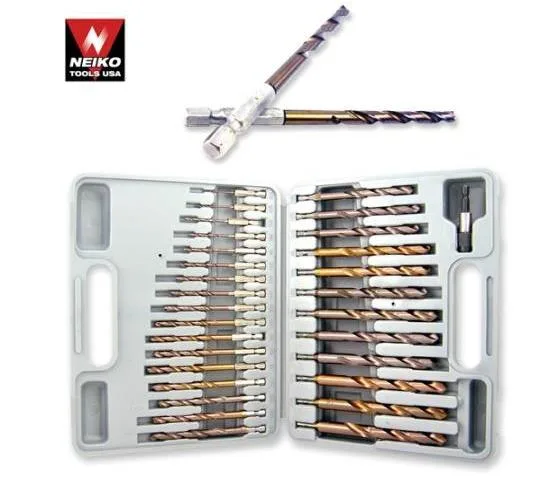 30PC Titanium Hex-Shank Drill Bit Set