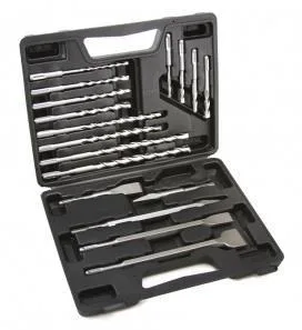 17PC Hammer Drill Bit & Chisel Set