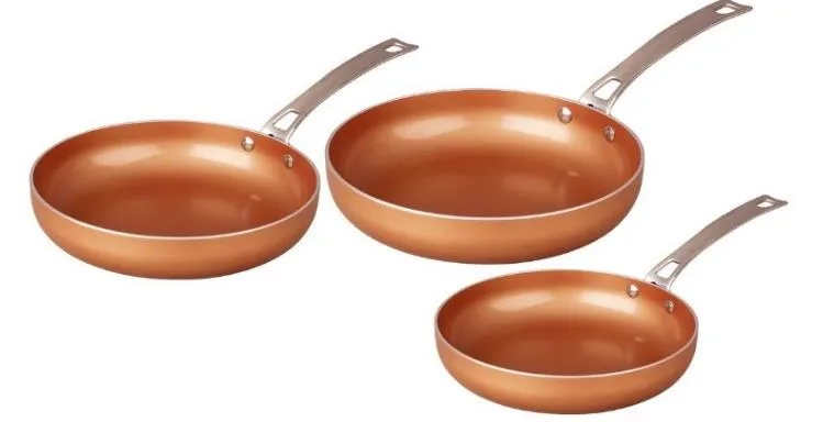 3PC Non-Stick Copper-Ceramic Cookware Set